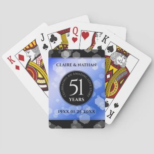 Jeu De Cartes Élégant 51e anniversaire de Mariage Sapphire