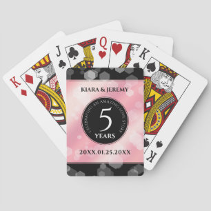 Jeu De Cartes Élégant 5ème anniversaire Mariage de quartz Rose