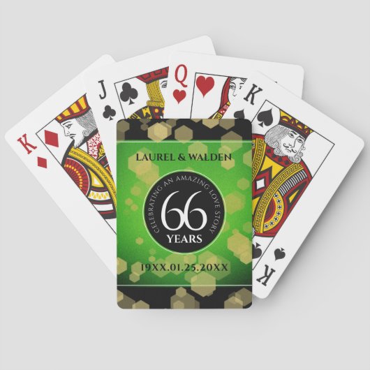 Jeu De Cartes Élégant 66ème anniversaire de Mariage Titanite (dos)