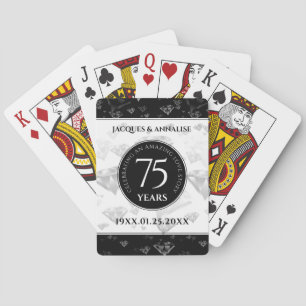 Jeu De Cartes Élégant 75e anniversaire de Mariage de diamant