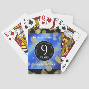 Jeu De Cartes Élégant 9e anniversaire Mariage Lapis Lazuli