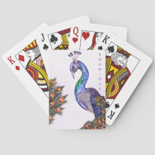 Jeu De Cartes Elégant Aquarelle Peacock personnalisable
