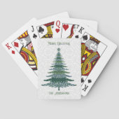 Jeu De Cartes Elégant arbre de Noël Personnalisé Blanc Vert Blan (dos)