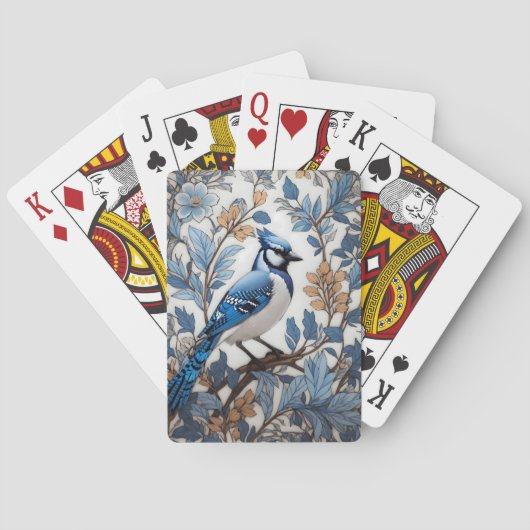 Jeu De Cartes Elégant Blue Jay William Morris inspiré (dos)