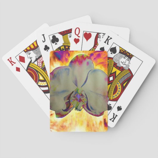 Jeu De Cartes Elégant boho abstrait aquarelle orchidée peinture (dos)