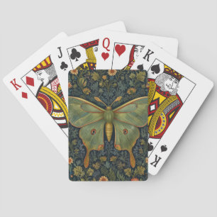 Jeu De Cartes Élégant boho rétro Luna moth botanique