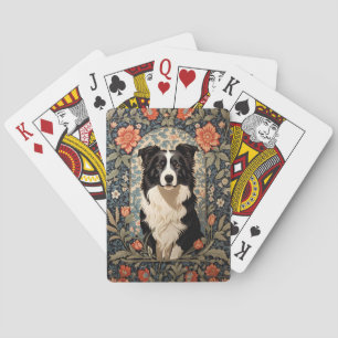 Jeu De Cartes Elégant Bordure Collie William Morris Inspiré