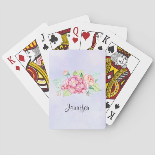 Jeu De Cartes Elégant Bouquet de fleurs rose (dos)