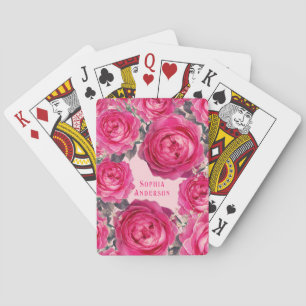 Jeu De Cartes Elégant Bouquet de Roses personnalisé