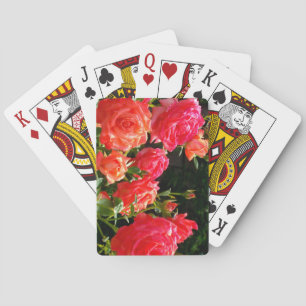 Jeu De Cartes Elégant corail rouge orange rose jardin rose