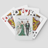 Jeu De Cartes Élégant couple Art déco ajouter du texte (dos)
