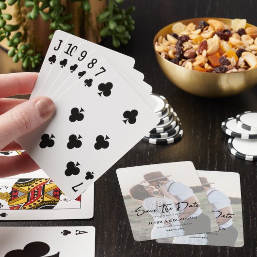Jeu De Cartes Élégant Faux Vellum Effet Photo Enregistrer La Dat (In Situ)