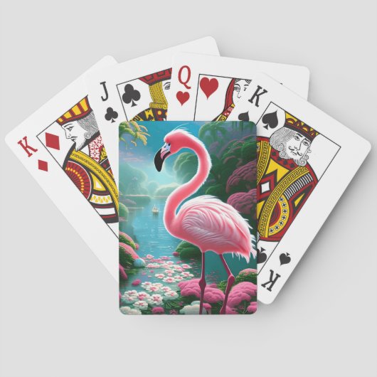 Jeu De Cartes Élégant Flamant rose tropical-70852 (dos)
