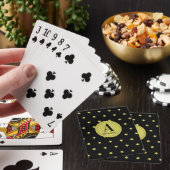 Jeu De Cartes Elegant Gold & Black Star Pattern Monogram (In Situ)