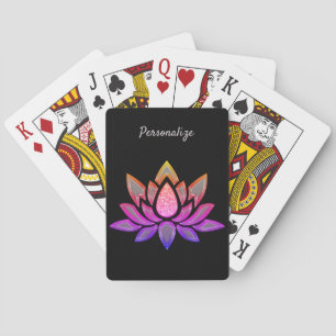 Jeu De Cartes Élégant Lotus Flower Pastel Black Zen Yoga