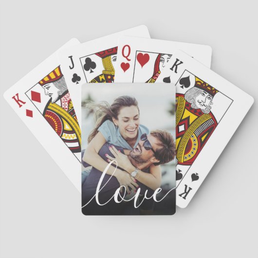 Jeu De Cartes Elegant Love Script Couple Photo (dos)