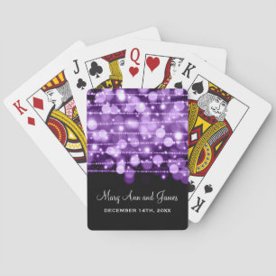 Jeu De Cartes Élégant Mariage Favor Party Éclats violet