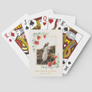 Jeu De Cartes Élégant Mariage floral de pavot photo Jouer des ca