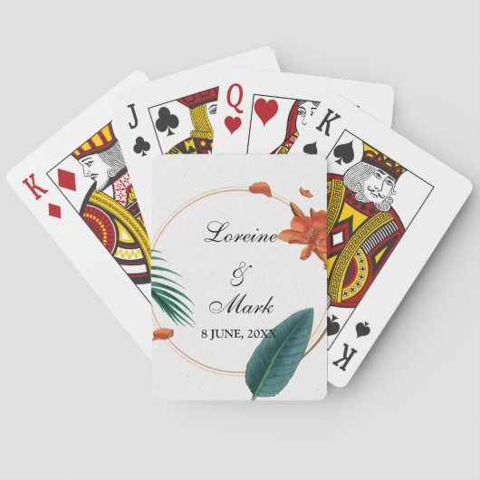 Jeu De Cartes Élégant Mariage floral tropical (dos)