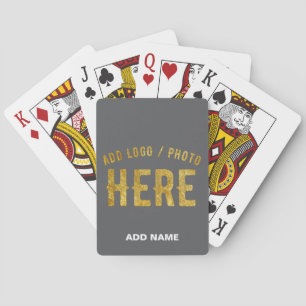 JEU DE CARTES ÉLÉGANT MODERNE PERSONNALISABLE GRIS MARQUE VERIFI