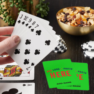 JEU DE CARTES ÉLÉGANT MODERNE PERSONNALISÉ LIME VERT VÉRIFIÉ MAR
