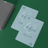 Jeu De Cartes Élégant Monogramme Familial Dusty Blue