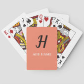 Jeu De Cartes Élégant Monogramme Script Modern Peach Ajouter un  (dos)