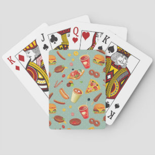 Jeu De Cartes Élégant Motif de restauration rapide