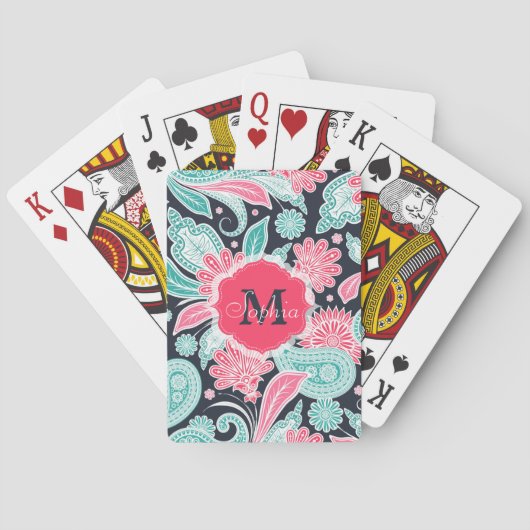 Jeu De Cartes Elégant motif floral paisley tendance (dos)