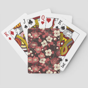 Jeu De Cartes Élégant Motif sans couture en fleur de cerisier (1
