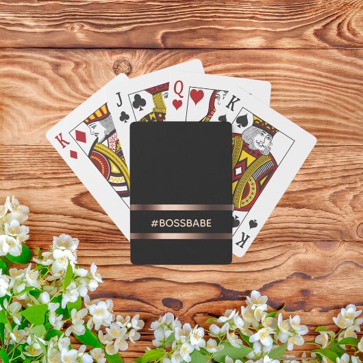 Jeu De Cartes Élégant noir bronze bossbabe motivation