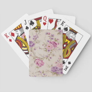 Jeu De Cartes Élégant Pastel Rose & Purple Garden Blooms
