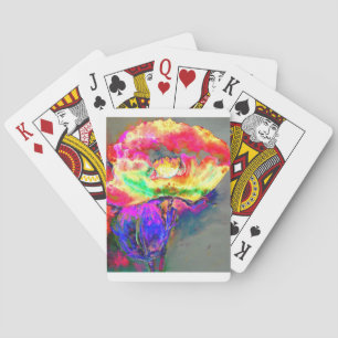 Jeu De Cartes Élégant pavot à fleurs rose jaune abstrait