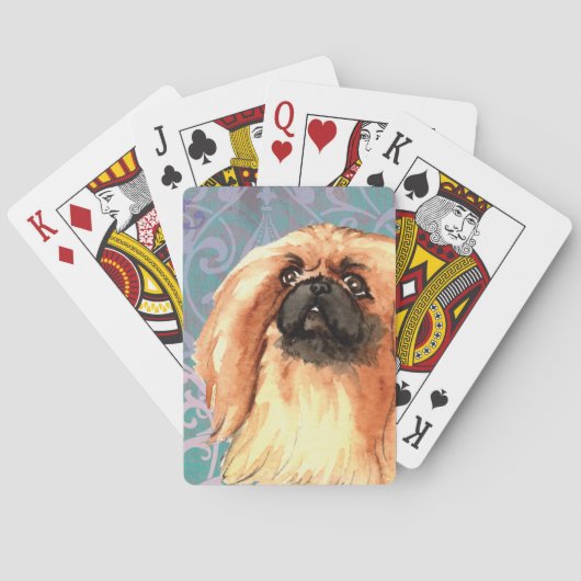 Jeu De Cartes Elégant Pekingese (dos)