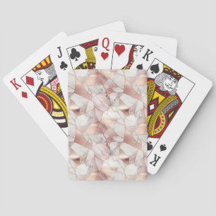 Jeu De Cartes Élégant Rose de verre doré Agate de marbre Motif