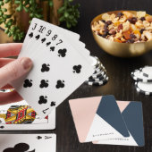 Jeu De Cartes Elégant rose pâle & bleu marine triangles géométri (In Situ)