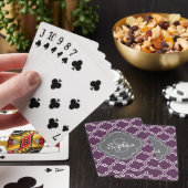 Jeu De Cartes Élégant Trellis violet gris Monogramme (In Situ)