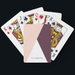 Jeu De Cartes Elégant triangle géométrique rose roux et bordeaux<br><div class="desc">Design minimaliste et moderne représentant un bloc de couleur rose,  blanc et bordeaux.</div>