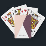 Jeu De Cartes Elégant triangle géométrique rose roux et bordeaux<br><div class="desc">Design minimaliste et moderne représentant un bloc de couleur rose,  blanc et bordeaux.</div>