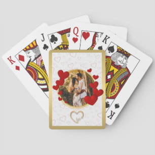 Jeu De Cartes Élégant Valentines, Amour, Anniversaire Coeur Roug