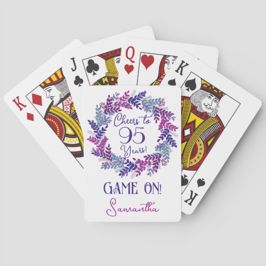 Jeu De Cartes Elégant violet encourage à 95 ans fête d'anniversa (dos)