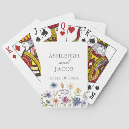 Jeu De Cartes Elegant Wildflower Spring Wedding Personalized