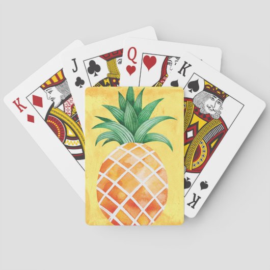 Jeu De Cartes Elégante Aquarelle jaune ananas (dos)