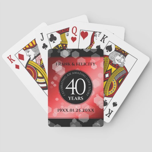 Jeu De Cartes Élégante célébration du 40e anniversaire du Mariag (dos)