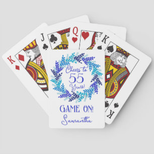 Jeu De Cartes Elégante Coupe Bleue à 55 ans fête d'anniversaire