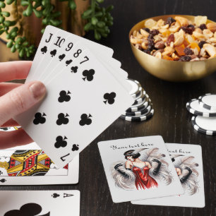 Jeu De Cartes Élégante dame Art déco ajouter du texte