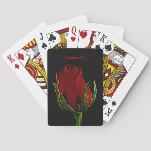 Jeu De Cartes Élégante et romantique Rose rouge personnalisée