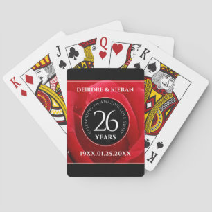 Jeu De Cartes Élégante fête du 26e anniversaire du Mariage Rose