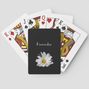 Jeu De Cartes Élégante Fleur Baisée Blanche Avec Nom