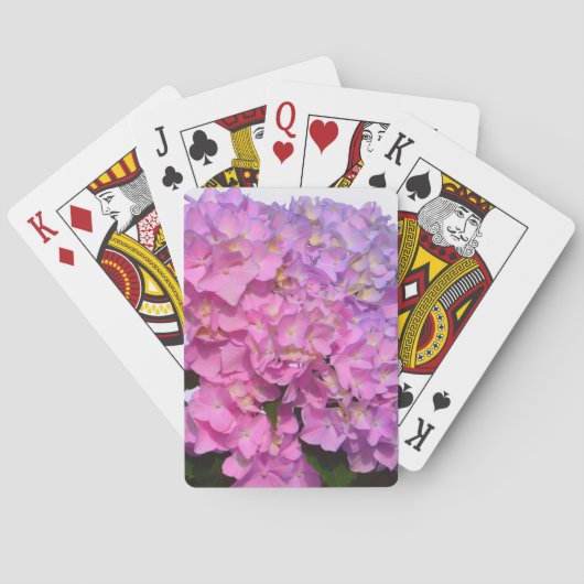 Jeu De Cartes Elégante florales violettes roses hydrangées (dos)